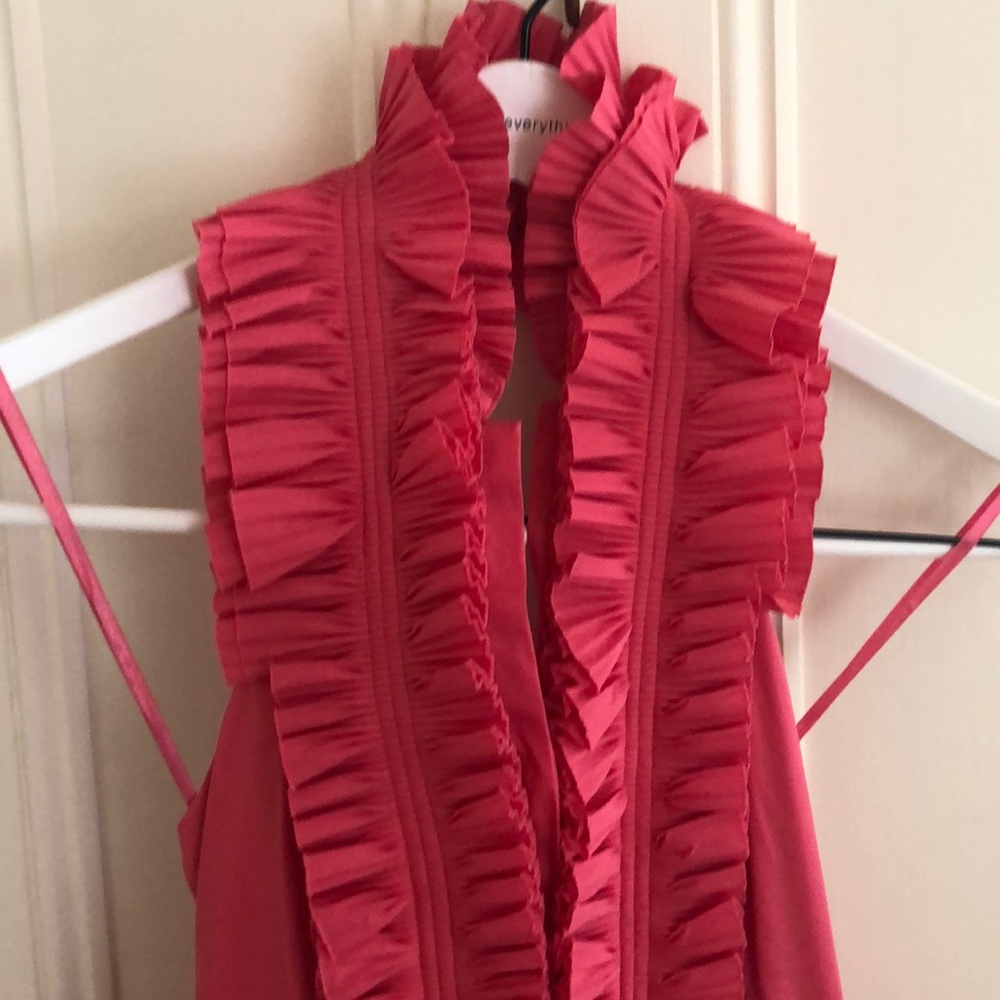 BCBGMaxAzria Ruffled Halter Cocktail Dress - Picture 4 of 7